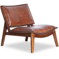 Cognac Tan Walnut Leather Accent Chair M5799