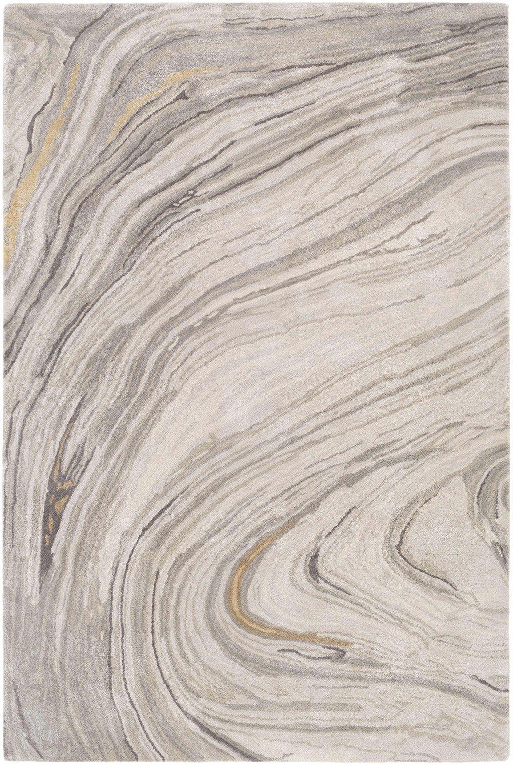 Gray Brown Round Area Rug U2155