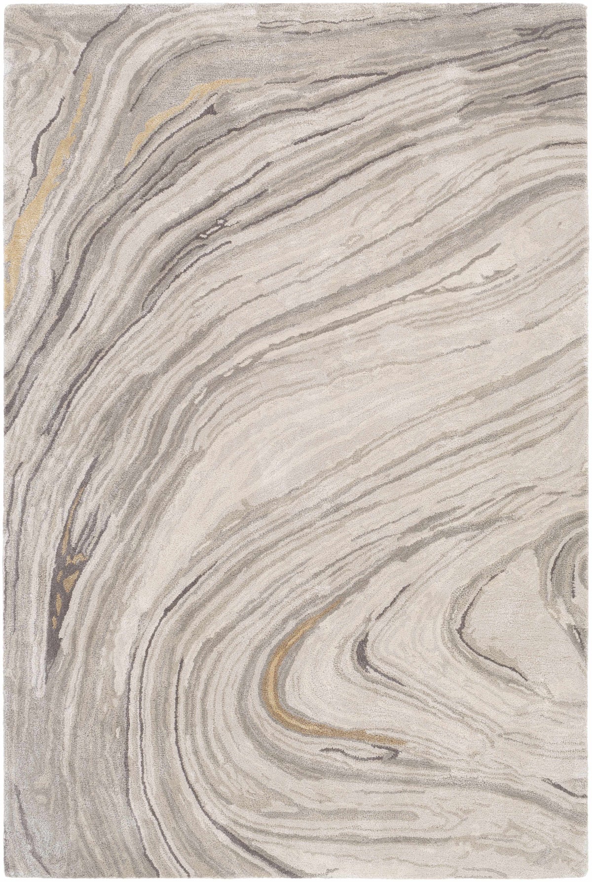 Gray Brown Round Area Rug U2155