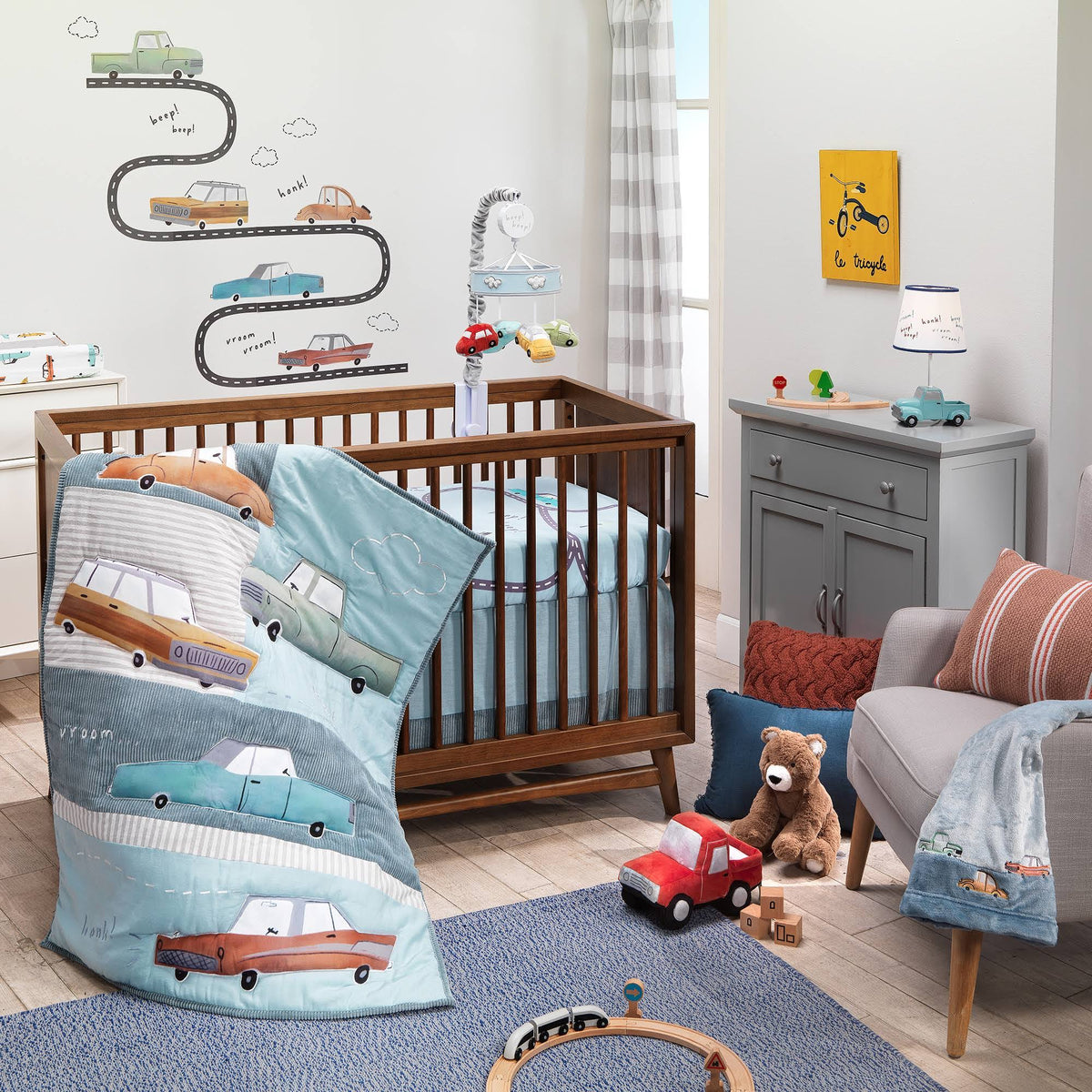 Blue 4-Piece Nursery Crib Bedding Set E6130