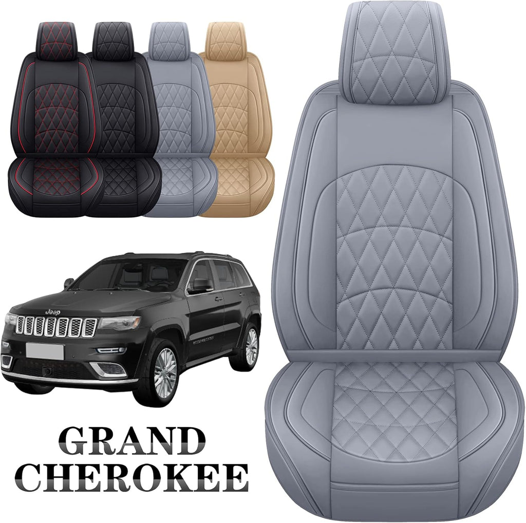 Black Leather Front Seat Covers 2 PCS V19762