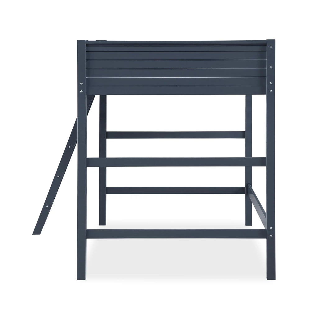 Full Size Loft Bed with Ladder, Black W6023