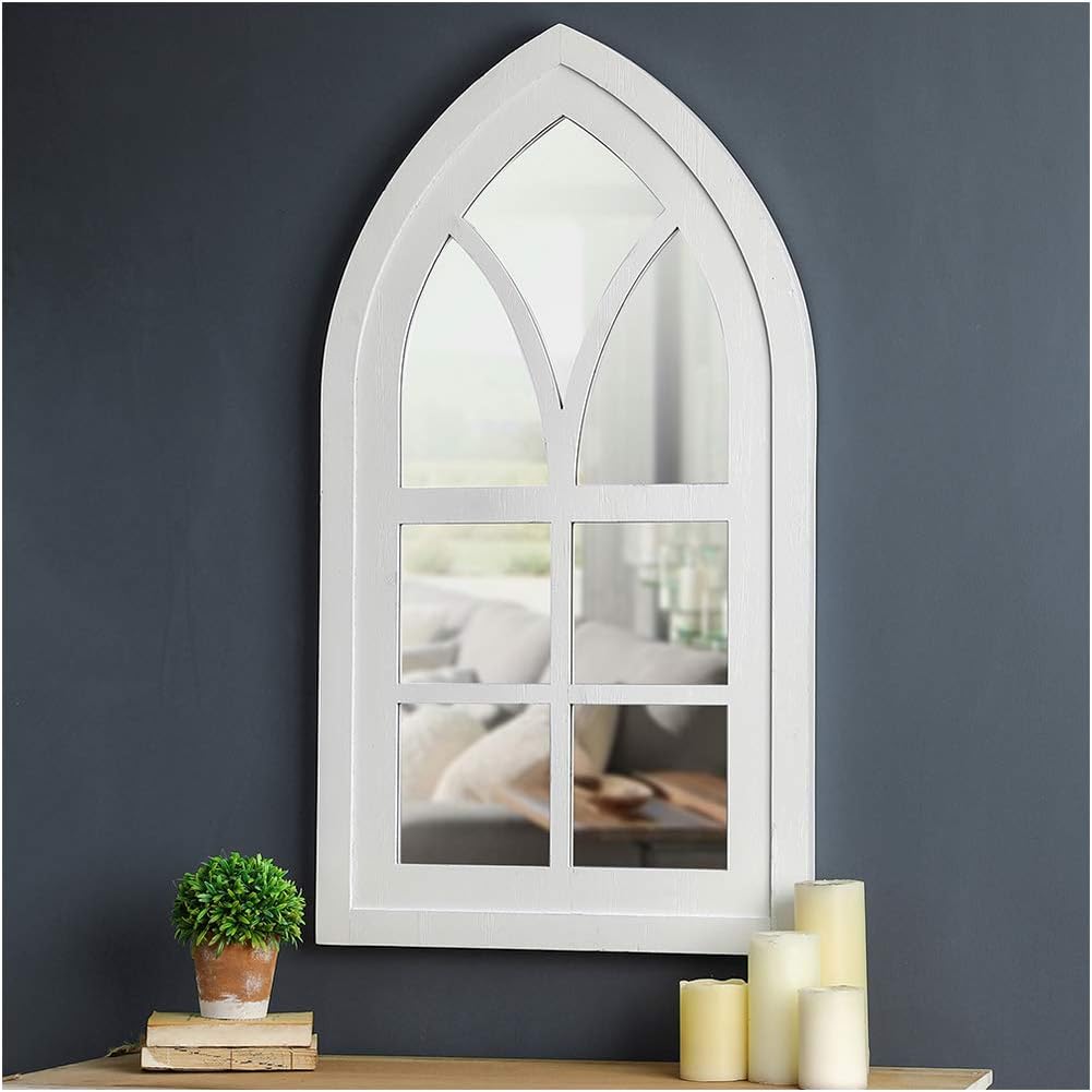 40 H Arched Windowpane Wall Mirror M764