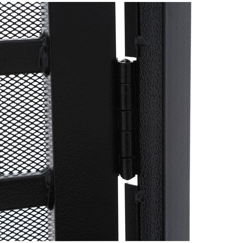 36 in. x 80 in. Black Steel Security Door with Expanded Metal Screen R103
