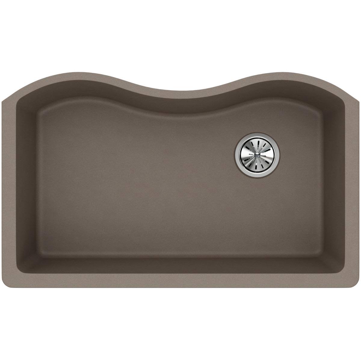 Quartz Classic Single Bowl Undermount Sink, Dusk Gray P682