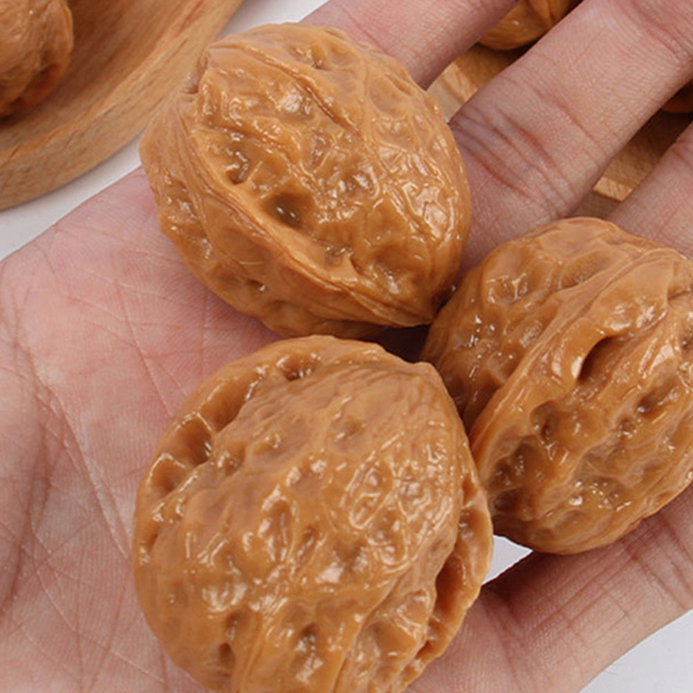 6 Pcs Miniature Doll House Artificial Walnuts Decorations D143