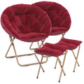 Set of 2 Oversized Folding Lounge Chair with Ottoman C713983