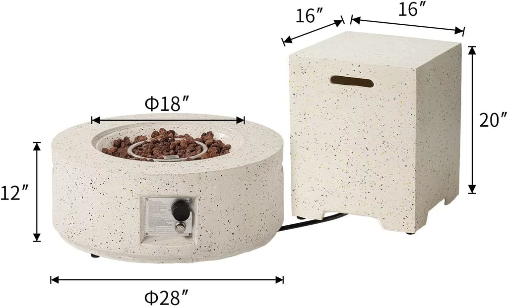 28-inch Round Propane Fire Pit Table Set G4459
