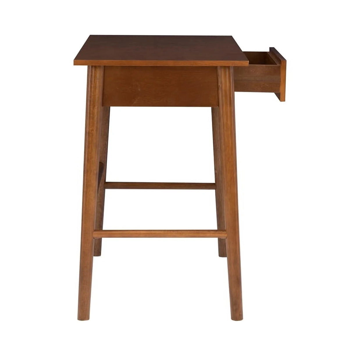 Mid-Century Wood/Metal Office Desk in Walnut Brown J641