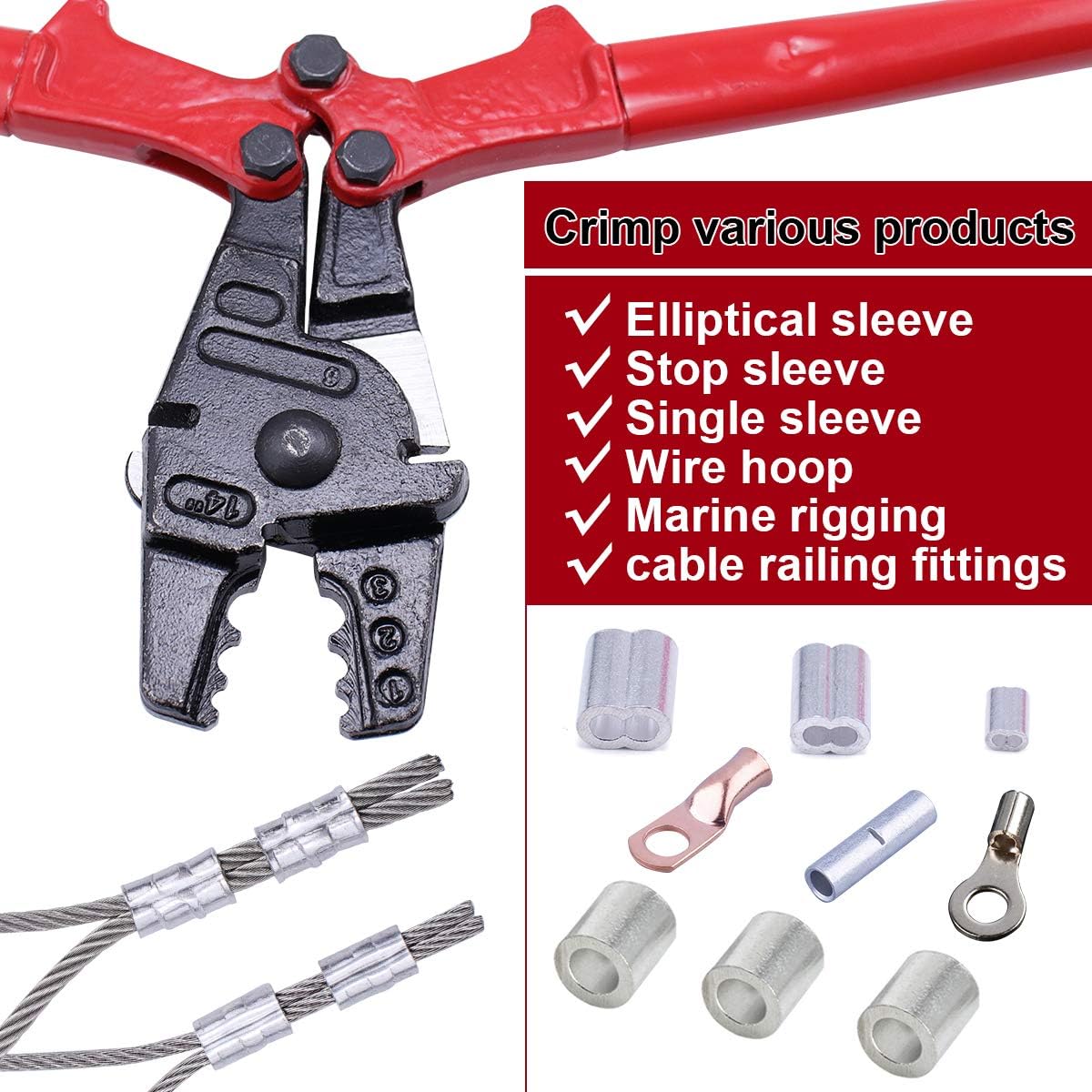 14 inch Wire Rope Crimping Tool Hand Swager N21056
