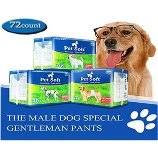 Pet Soft Disposable Male Wrap Dog Diaper 72 Count Z213703