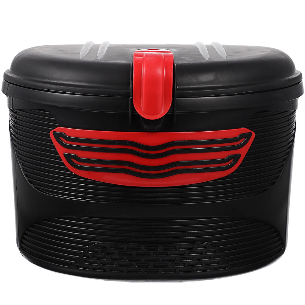 Red Plastic Storage Basket with Lock F825