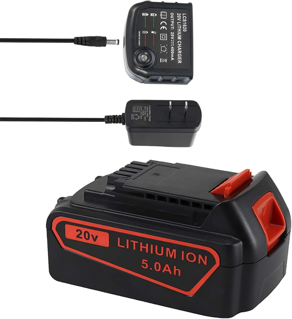 20V 5.0Ah Replacement Battery and Charger Pack of 2 A113745