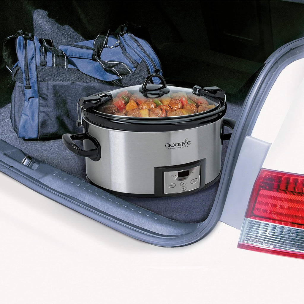 6 Quart Programmable Slow Cooker with Digital Timer, Stainless Steel E2105