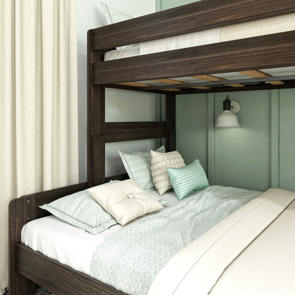 Barnwood Brown Twin XL Over Queen Platform Bunk Bed Y189338