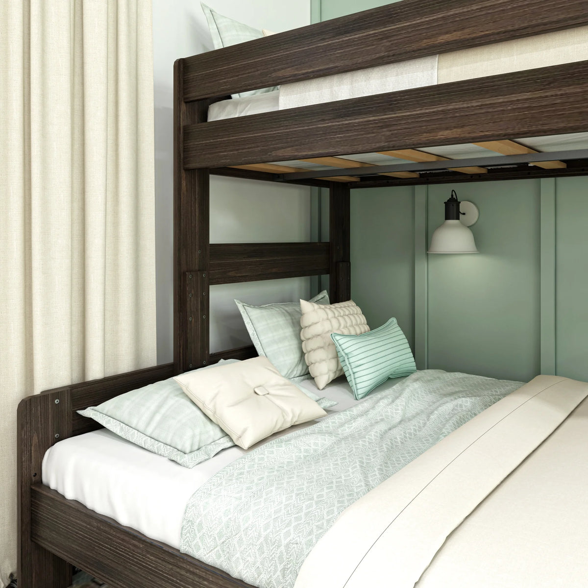 Barnwood Brown Twin XL Over Queen Platform Bunk Bed Y189338