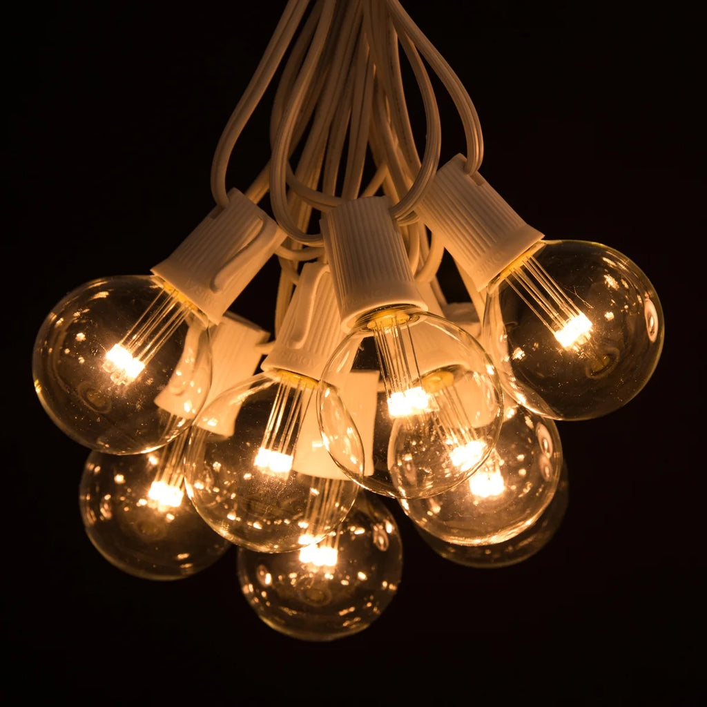 25 Foot White LED String Lights with 2 Inch Globe Bulbs C846