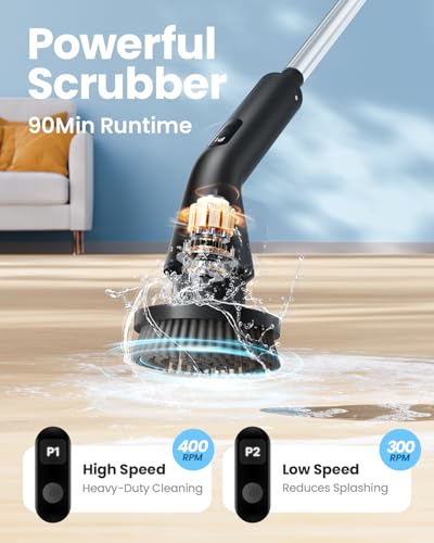 Cordless Electric Spin Scrubber with 7 Brush Heads G8210