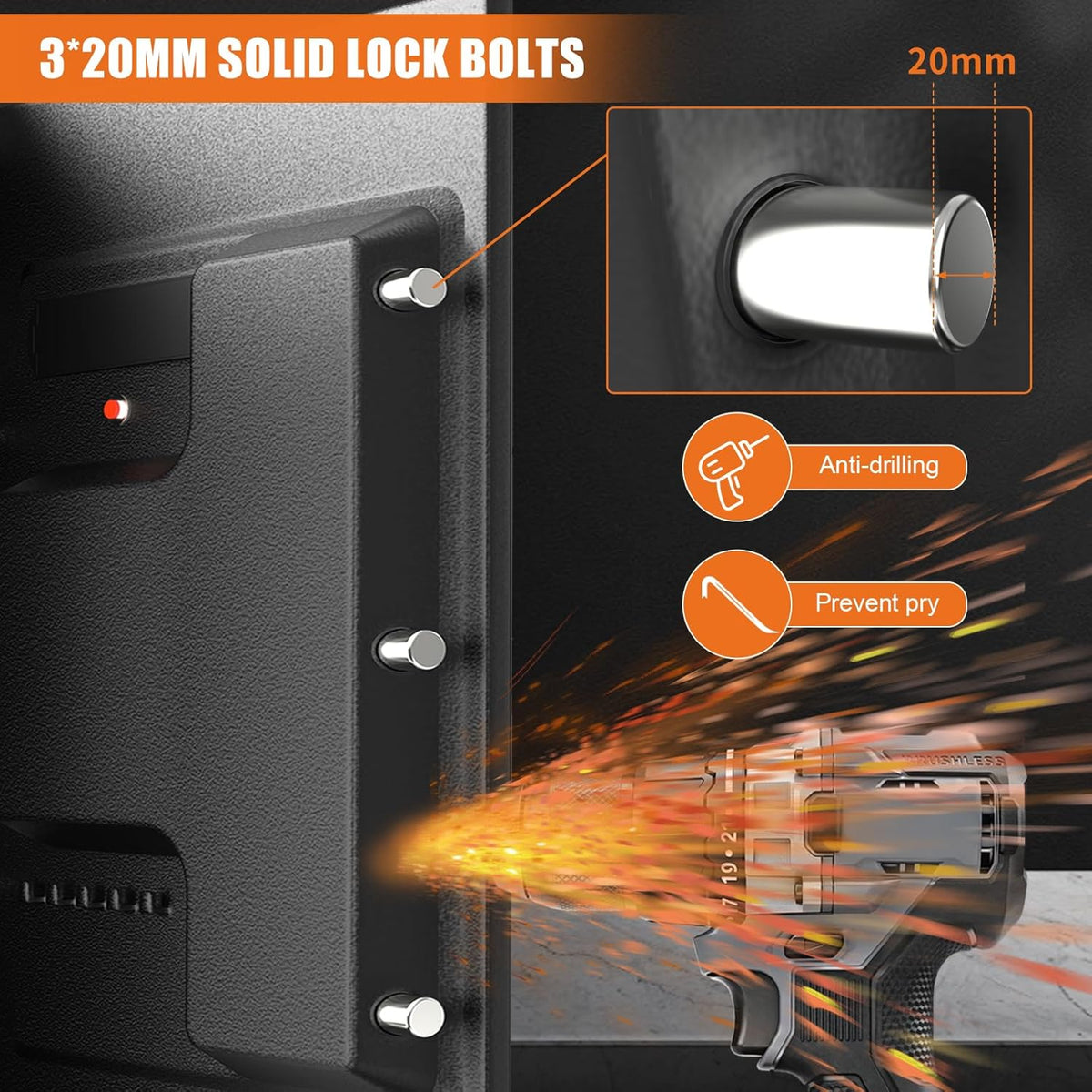1.5 Cu ft Fireproof Waterproof Digital Home Safe Box with Detachable Shelf Z10504
