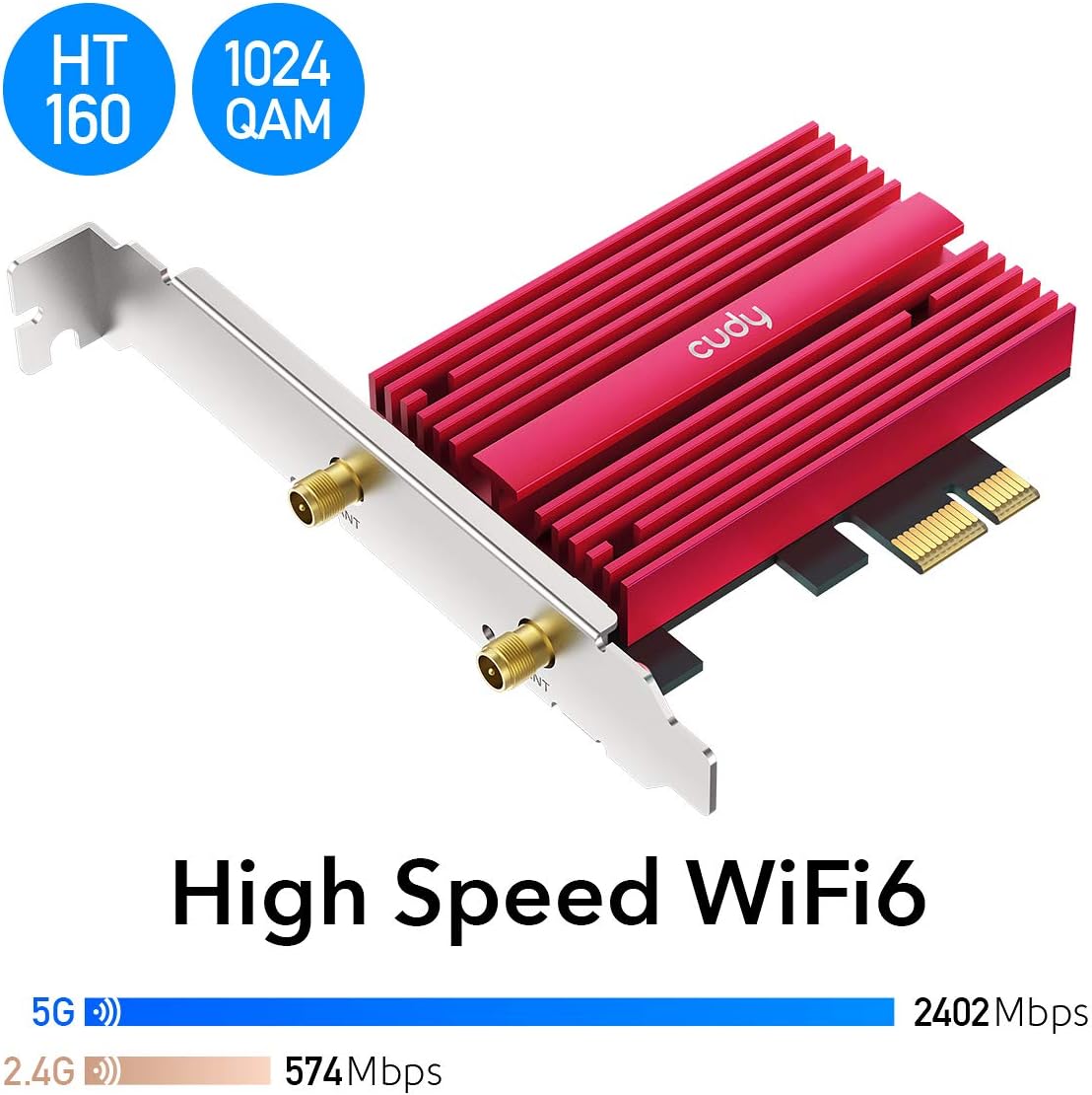 AX3000 WiFi 6 PCIe Card, Bluetooth 5.0 PCIe Adapter R6553