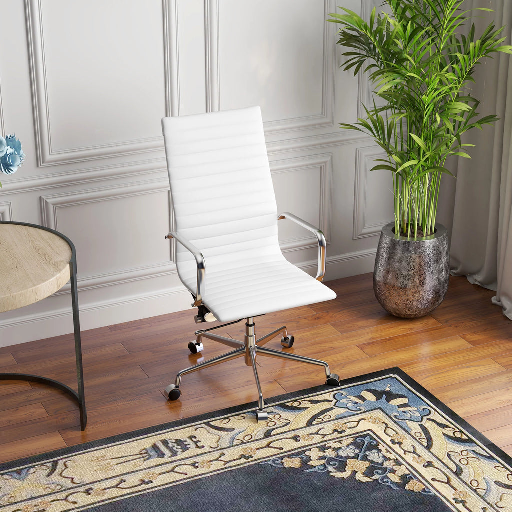 Black Adjustable Vegan Leather Executive Office Chair E60495