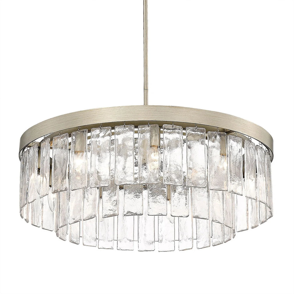 9-Light Chandelier with Hammered Water Glass X970