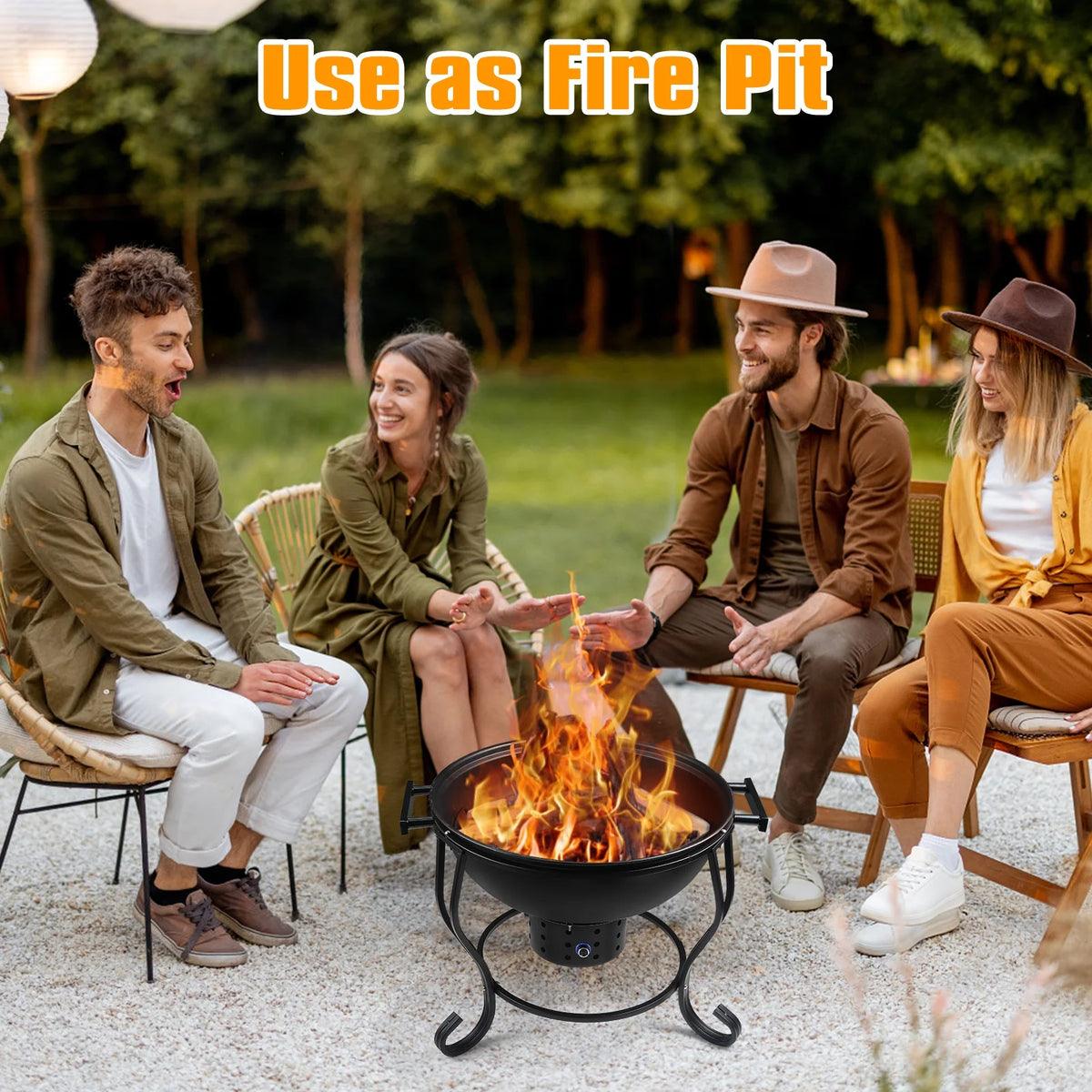 17 inches Portable Charcoal Grill with Adjustable Fan U672010