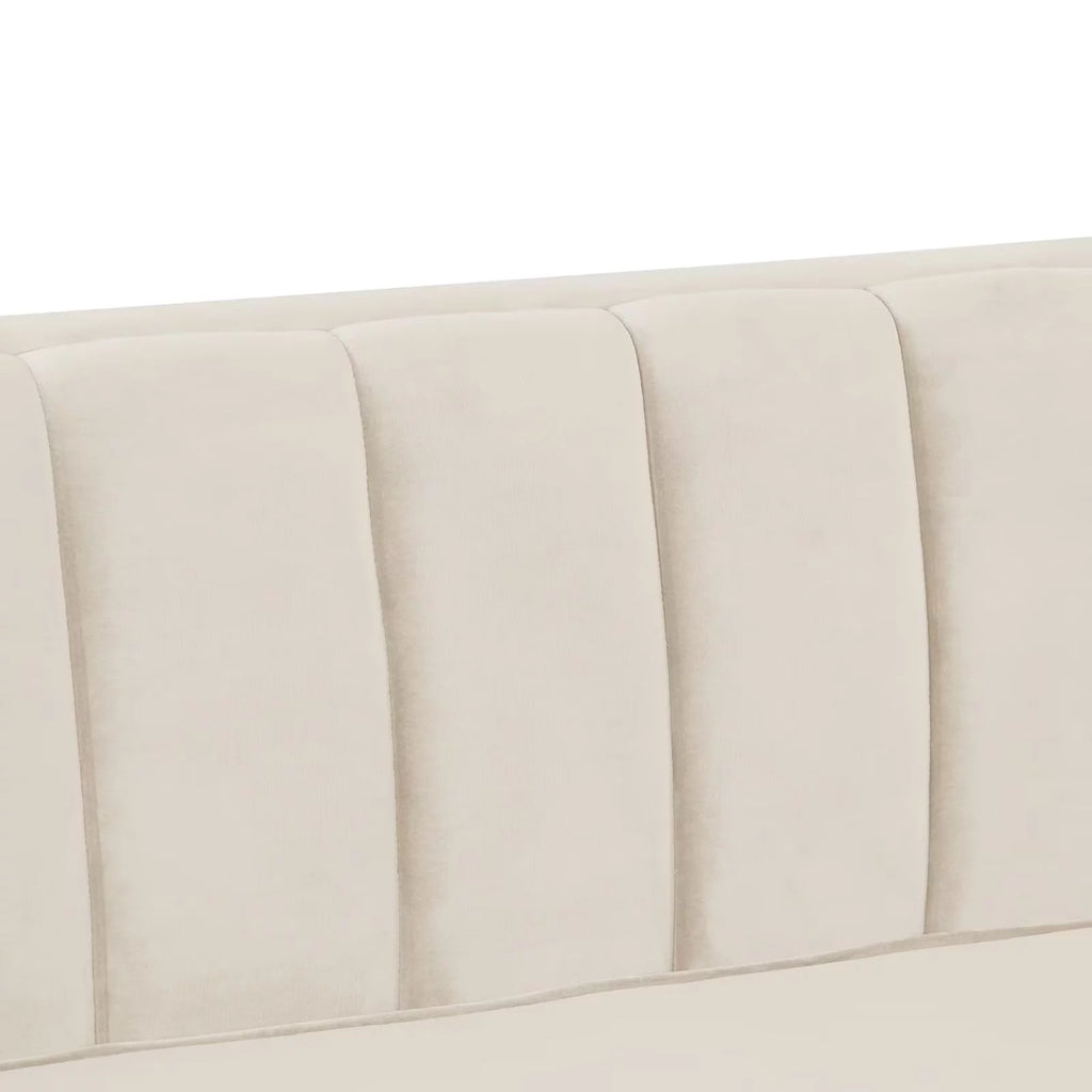 Beige Velvet Upholstered Loveseat Q825941