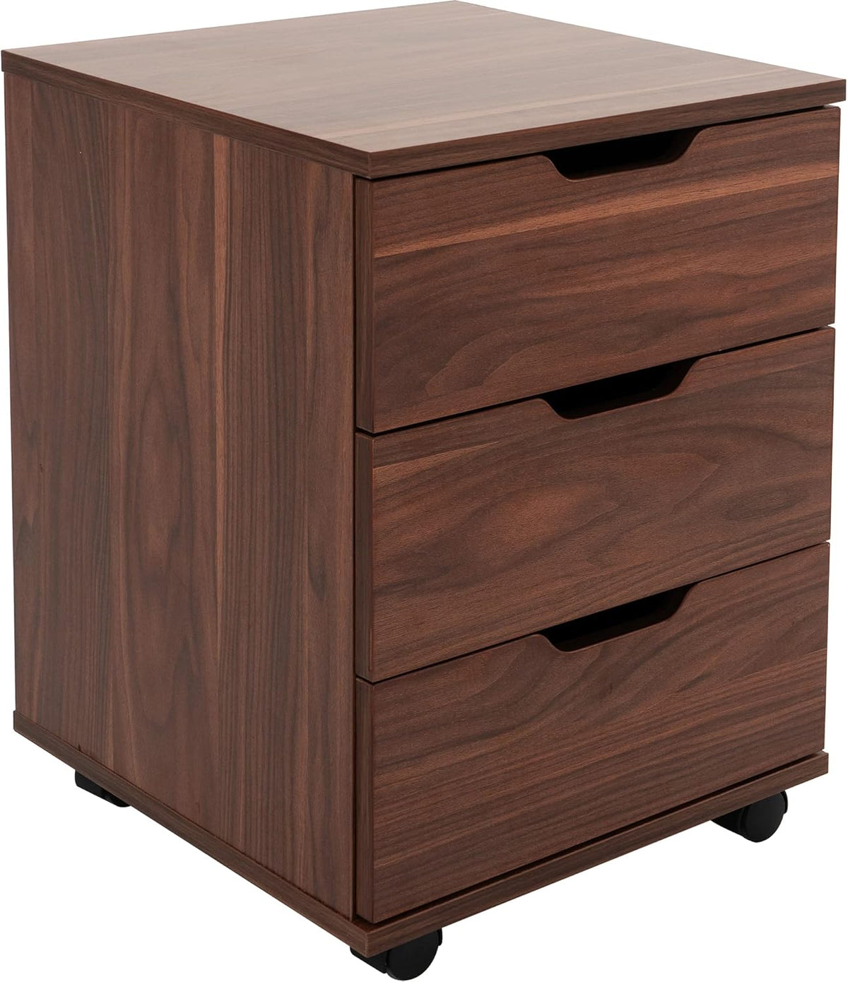 White 3-Drawer Rolling Wood Mobile File Cabinet with Casters K6570