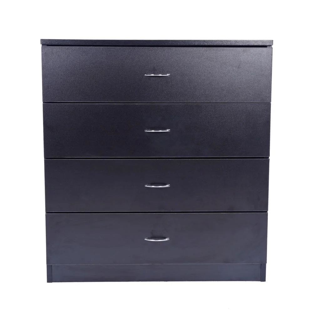 Black 4 Drawer Wood Nightstand V842173
