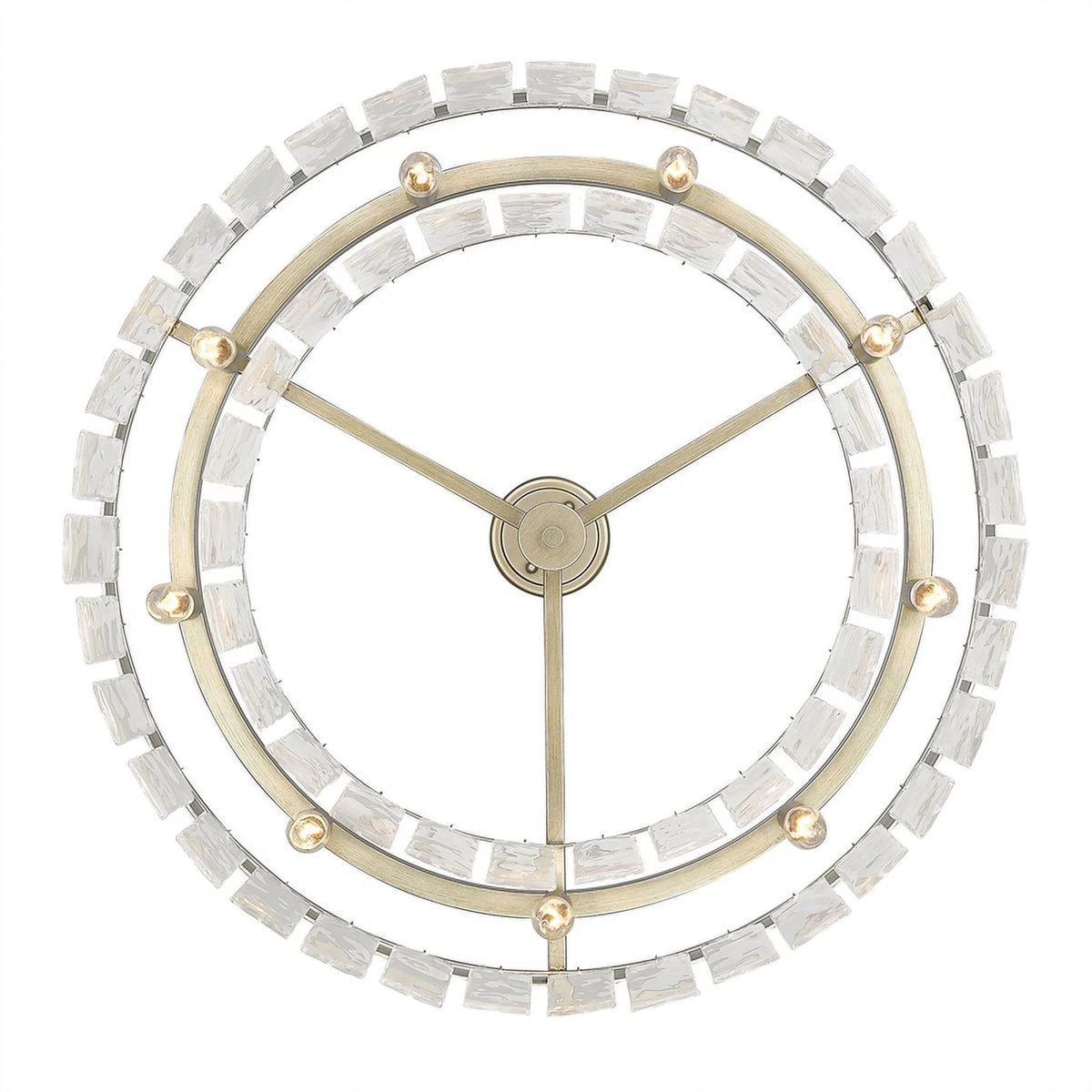 9-Light Chandelier with Hammered Water Glass X970