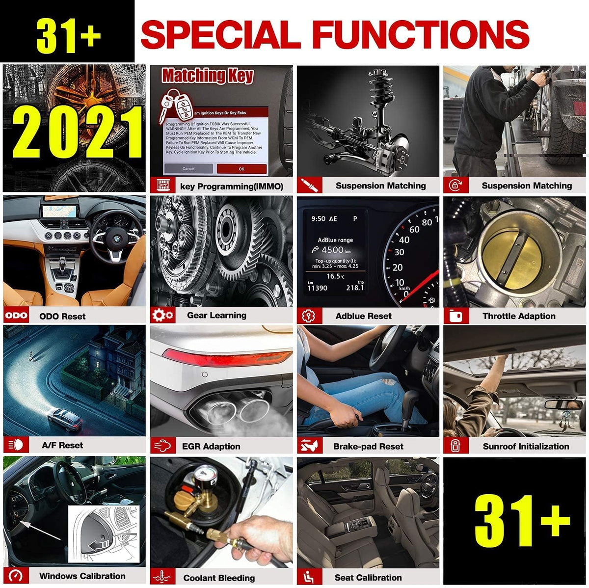Bi-Directional Scanner Full Systems Diagnostic Scan Tool, 31+ Reset Functions, Key Matching, ECU Coding, ADAS Calibration, 2 Years Update J4254