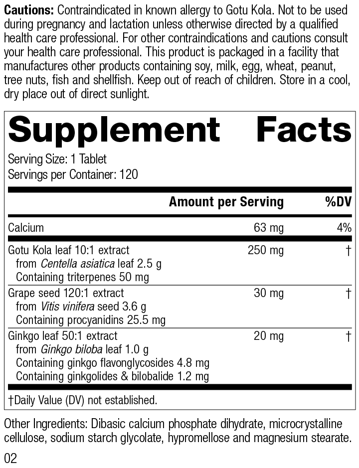 Gotu Kola Complex 120 Tablets K8473
