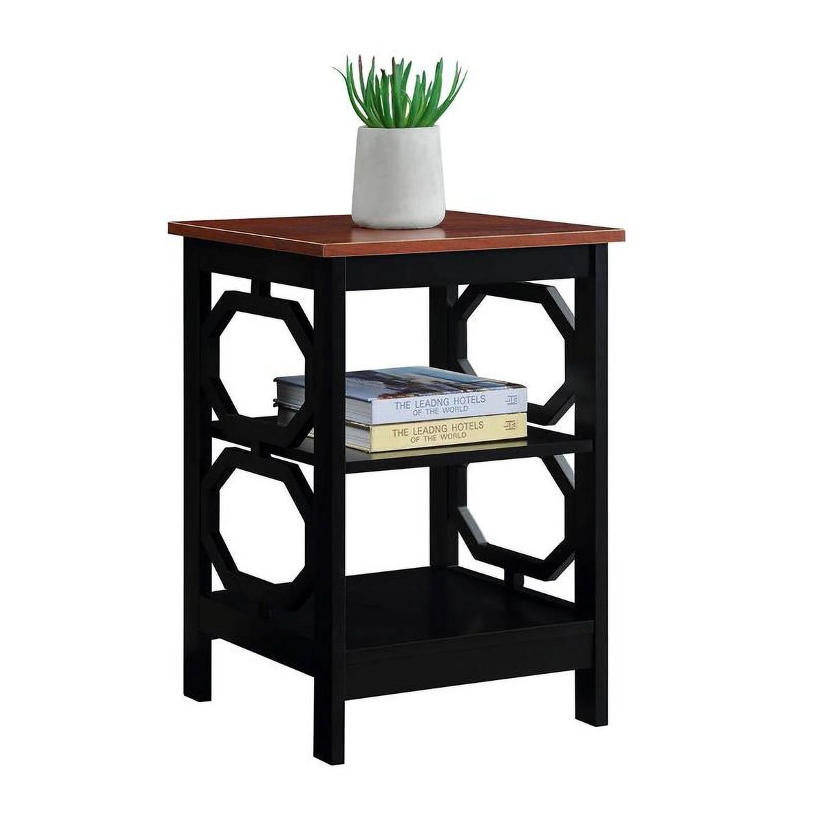 Cherry and Black Wood End Table H76307