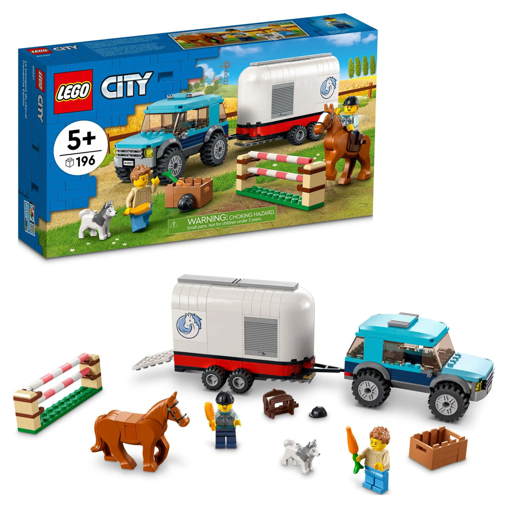 Horse Transporter Set with SUV Toy Car and Trailer Q79448