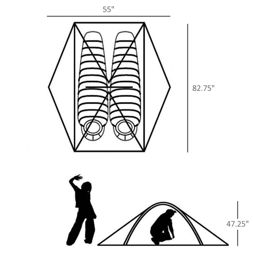 2 Person Waterproof Double Layer Camping Tent V369734