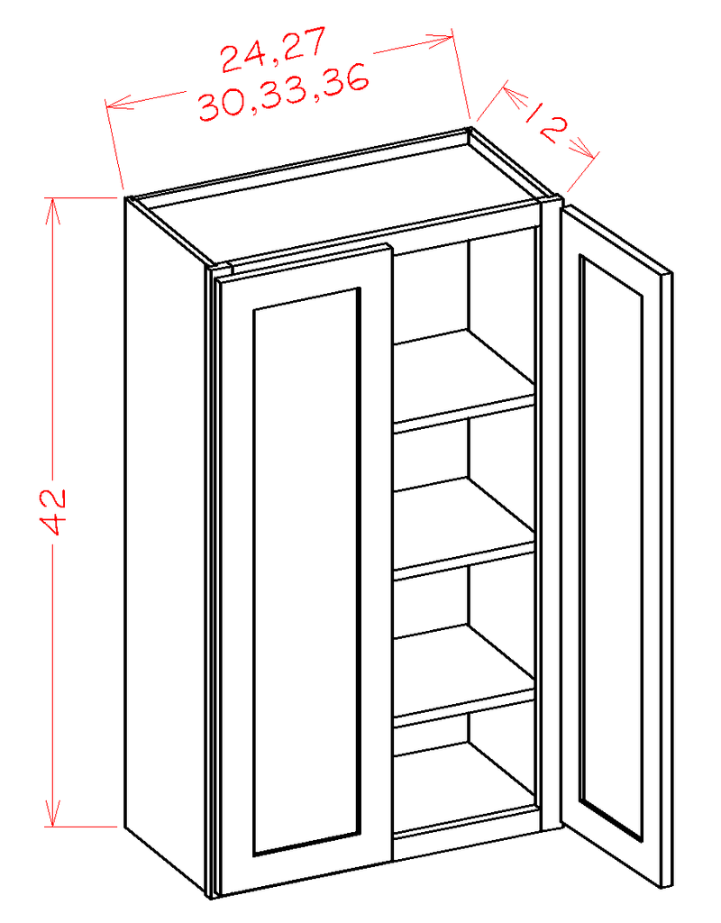 White 2 Doors 2 Shelves Wall Cabinet Y74680