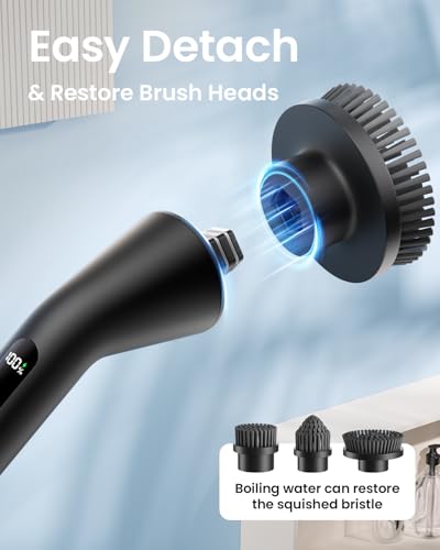 Cordless Electric Spin Scrubber with 7 Brush Heads G8210