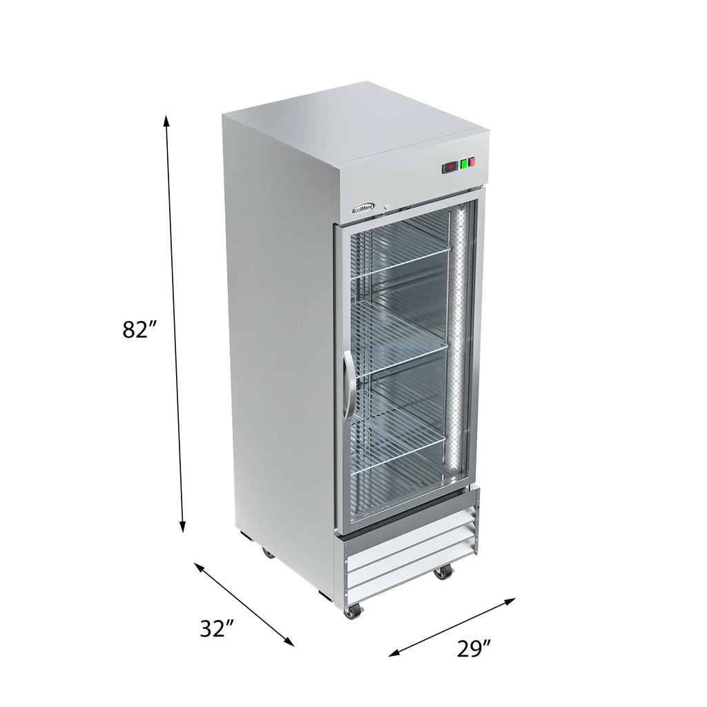 29 in. One Glass Door Reach-In Freezer 23 Cu. ft. O551