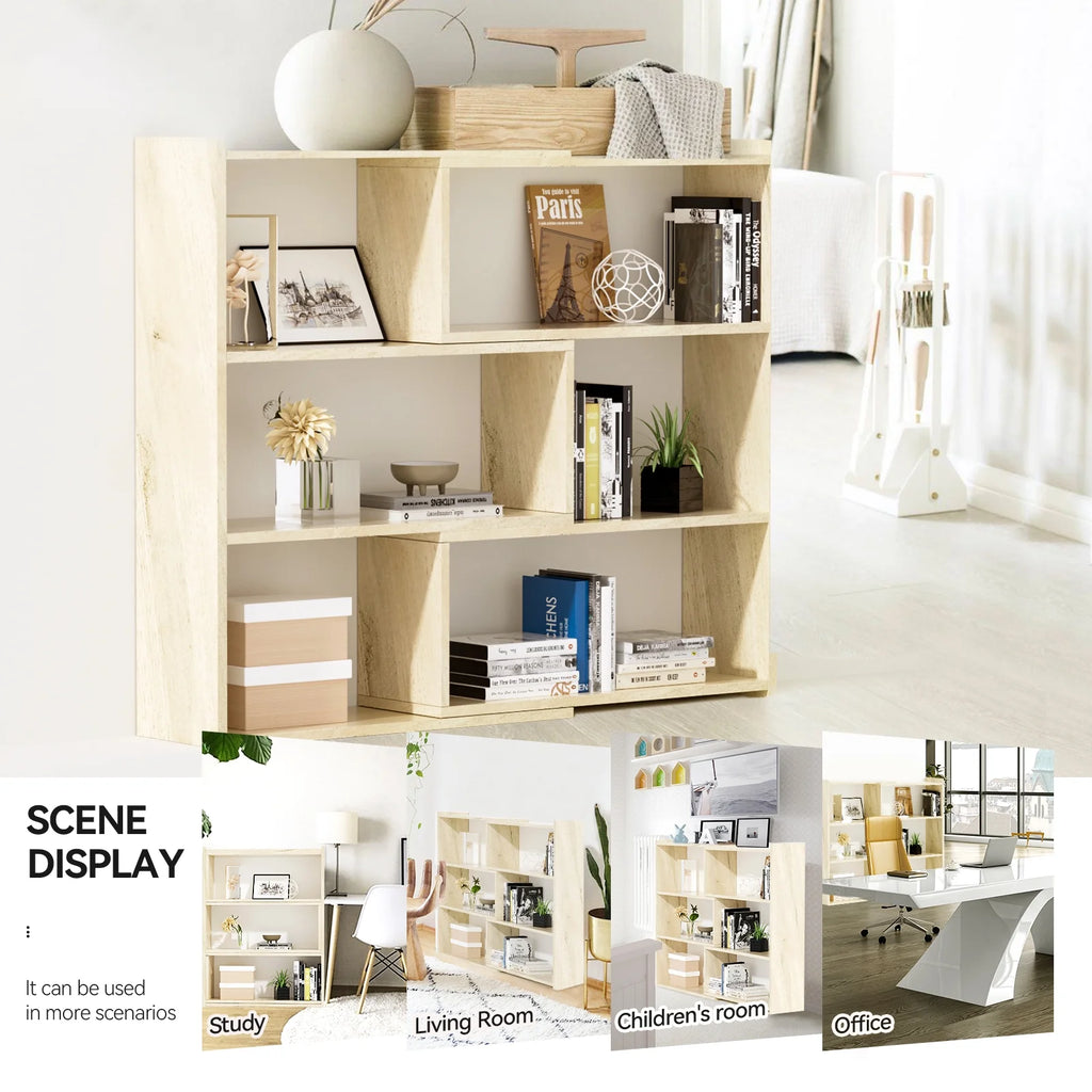 Light Oak Wood 4-Tier Bookshelf E119998