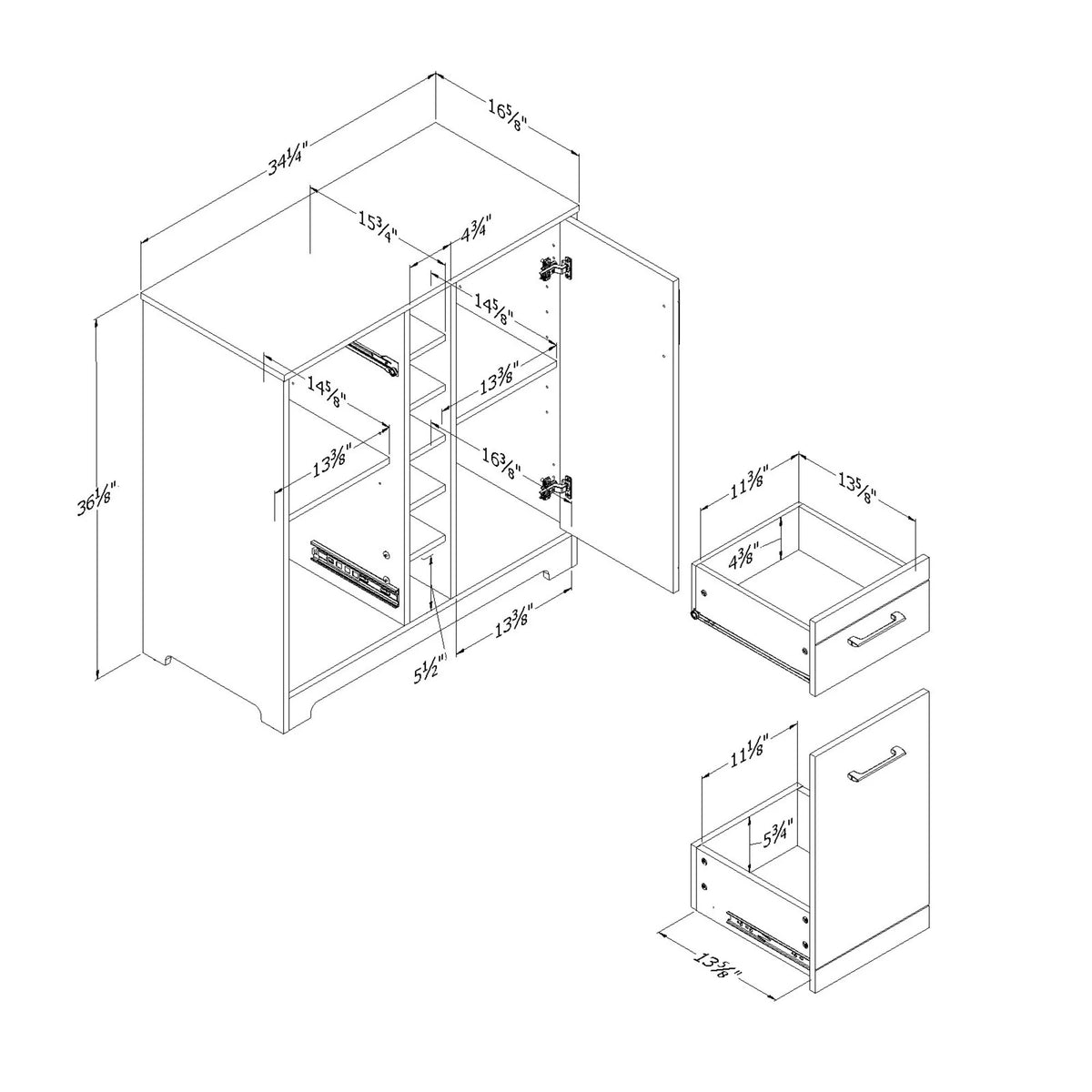 Vietti Bar Cabinet with Storage V29122