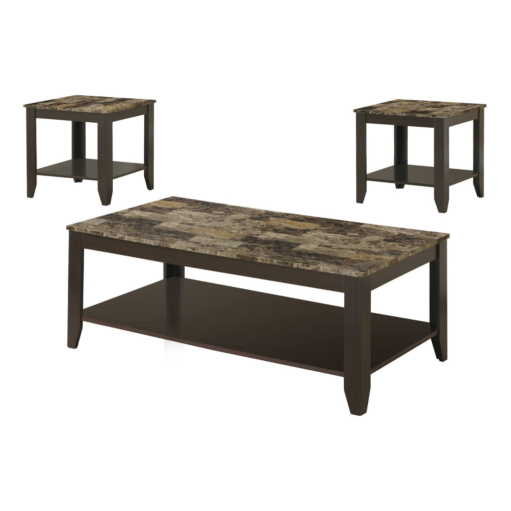 Marble Look Top Table Set 3pcs X363