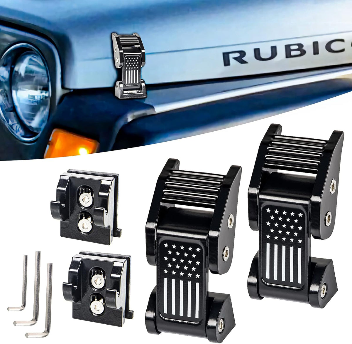 Hood Latches for Jeep Wrangler TJ 1997-2006 (Texture Black) C594329