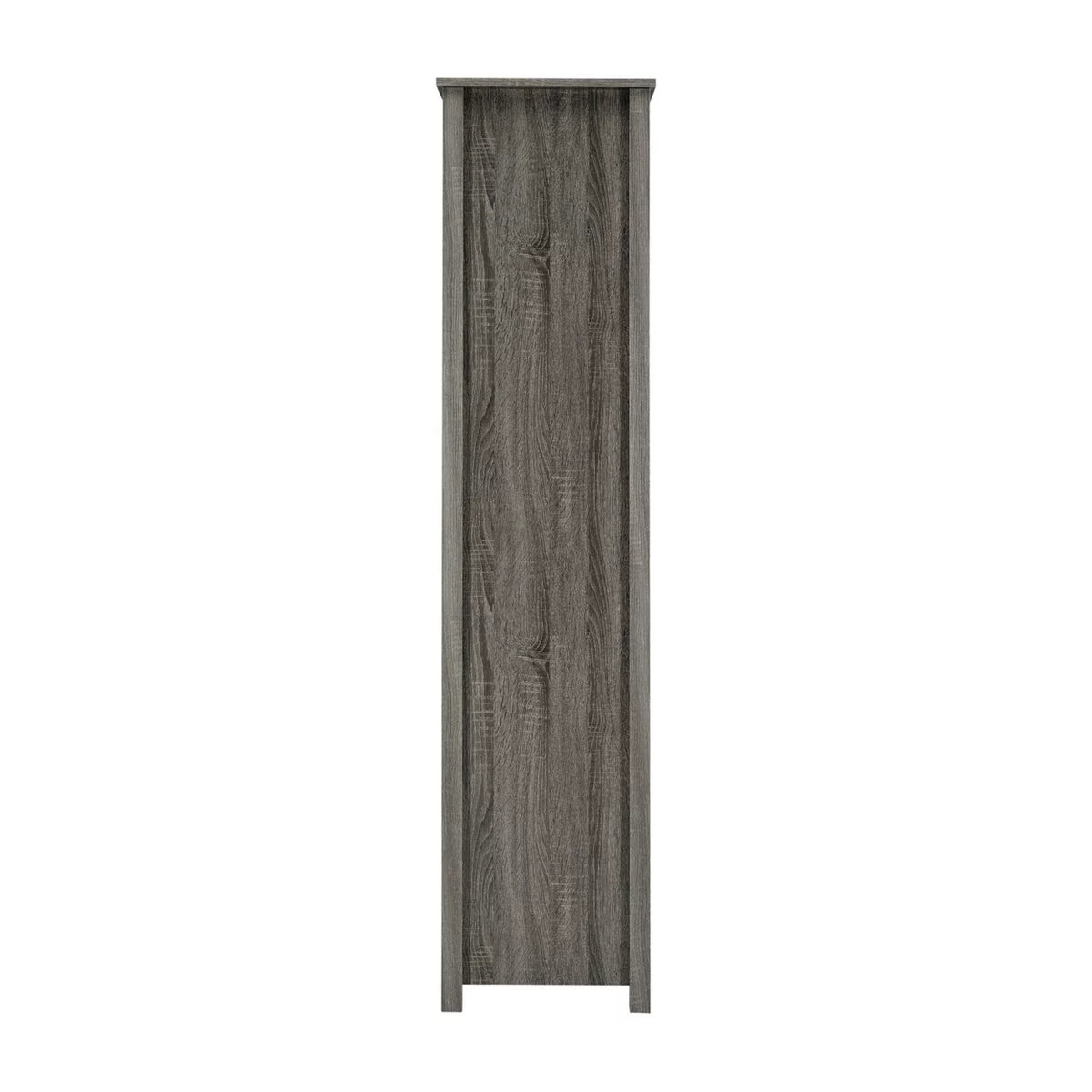 68 Inch Geometric Bookcase with 8 Shelves Weathered Gray I4159