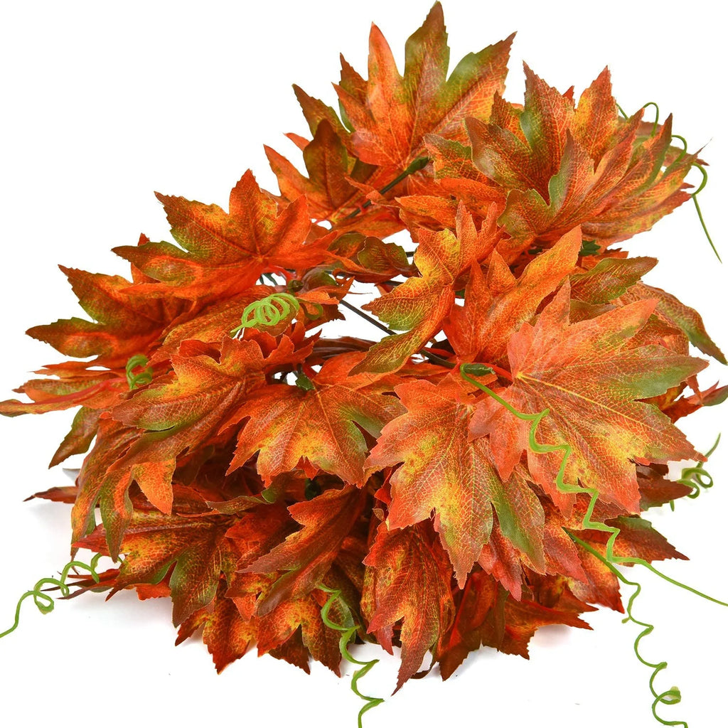 Yellow Maple Leaves Artificial Flowers Stems T25885