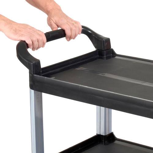 Black 3-Shelf Plastic Utility Cart R995