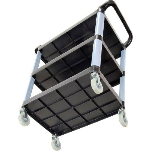 Black 3-Shelf Plastic Utility Cart R995