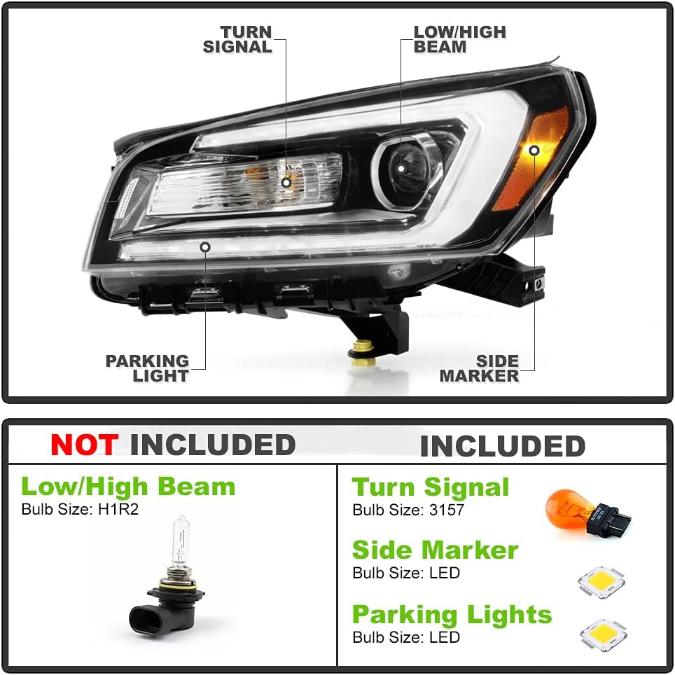 Black Halogen Headlight Lamp Left Driver Side E950827
