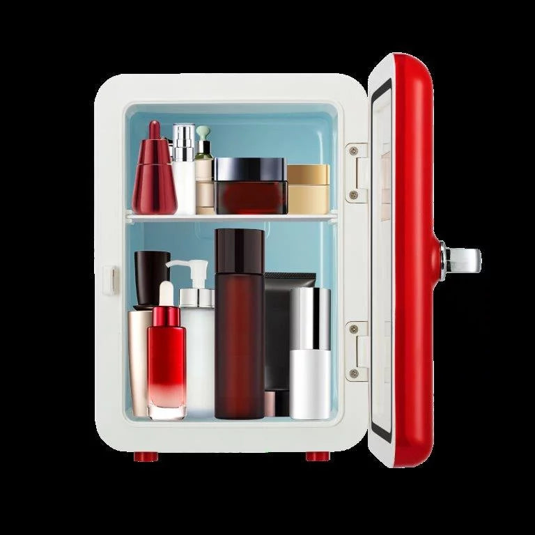 Portable Retro 6-Can Mini Cooler Red Q376