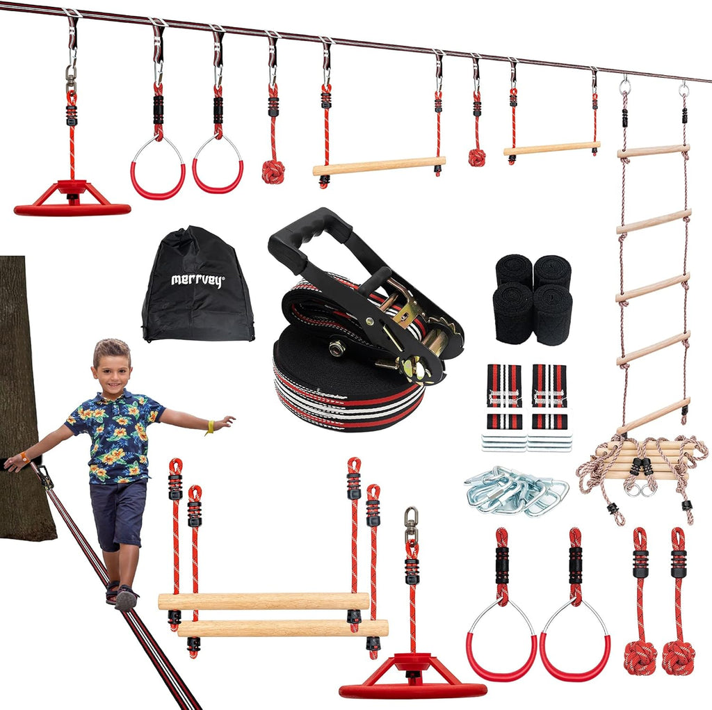 50FT Ninja Warrior Obstacle Course Outdoor Playset L703580